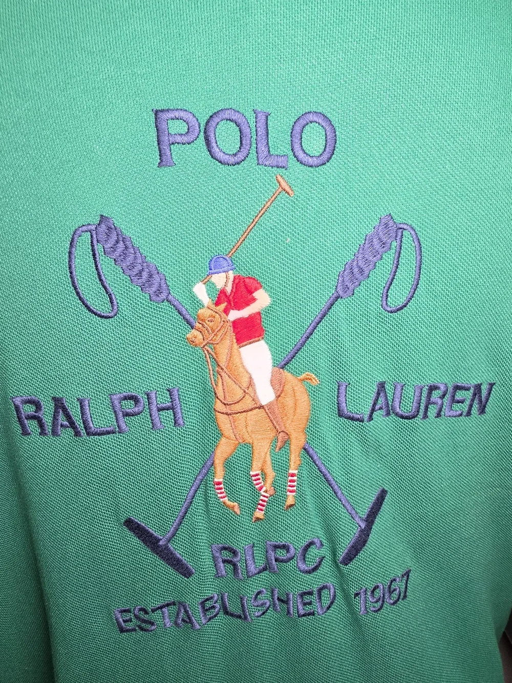 Ralph Lauren Green RLPC Embroidered Polo Shirt